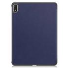 For OnePlus Pad 2 Pro / Pad 3 Custer Texture 3-Fold Holder Leather Smart Tablet Case(Dark Blue) - 3