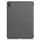 For OnePlus Pad 2 Pro / Pad 3 Custer Texture 3-Fold Holder Leather Smart Tablet Case(Gray) - 3