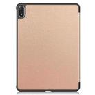 For OnePlus Pad 2 Pro / Pad 3 Custer Texture 3-Fold Holder Leather Smart Tablet Case(Rose Gold) - 3