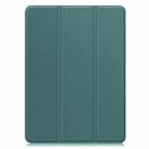 For OnePlus Pad 2 Pro / Pad 3 Custer Texture 3-Fold Holder Leather Smart Tablet Case(Dark Green) - 2