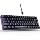 HXSJ V200 Russian Version Wired RGB Backlit Mechanical Keyboard 68 Key Caps, Cable Length: 1.7m(Black) - 1