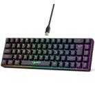 HXSJ V200 Russian Version Wired RGB Backlit Mechanical Keyboard 68 Key Caps, Cable Length: 1.7m(Black) - 2