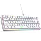 HXSJ V200 Russian Version Wired RGB Backlit Mechanical Keyboard 68 Key Caps, Cable Length: 1.7m(White) - 1