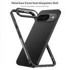For Google Pixel 9 / 9 Pro Metal Frame Heat Dissipation Phone Case with Camera Guard Ring(Blue) - 2