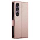 For Sony Xperia 1 VII Side Buckle Magnetic Frosted Leather Phone Case(Rose Gold) - 3