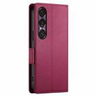 For Sony Xperia 1 VII Side Buckle Magnetic Frosted Leather Phone Case(Wine Red) - 3