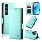 For Sony Xperia 1 VII Side Buckle Magnetic Frosted Leather Phone Case(Mint Green) - 1