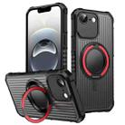 For iPhone 16e Skin Sense Rotation Stand Semi-transparent Magsafe Phone Case(Red) - 1