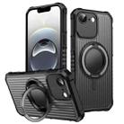 For iPhone 16e Skin Sense Rotation Stand Semi-transparent Magsafe Phone Case(Space Gray) - 1