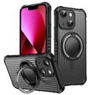 For iPhone 13 Skin Sense Rotation Stand Semi-transparent Magsafe Phone Case(Space Gray) - 1