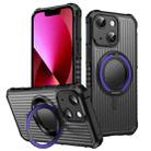 For iPhone 13 Skin Sense Rotation Stand Semi-transparent Magsafe Phone Case(Deep Purple) - 1