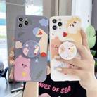 For iPhone 11 Cartoon Animal Pattern Protective Case with Holder(Gray) - 3