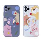 For iPhone 11 Cartoon Animal Pattern Protective Case with Holder(White) - 2