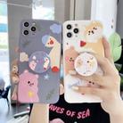 For iPhone 11 Pro Max Cartoon Animal Pattern Protective Case with Holder(Gray) - 3