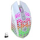 HXSJ T500 Hole Mouse 2.4G Backlight Rechargeable Wireless Mouse(White) - 1