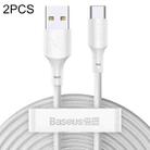 Baseus 2 PCS / Set Simple Wisdom 1.5m 5A Max Output USB to USB-C / Type-C Fast Charging Data Cable(White) - 1