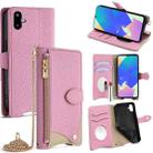 For Samsung Galaxy F06 5G Crossbody Chain Fishtail Litchi Leather Phone Case(Pink) - 1