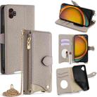 For Samsung Galaxy XCover7 Pro Crossbody Chain Fishtail Litchi Leather Phone Case(Grey) - 1
