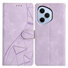 For Honor 400 Pro Global 160.8mm Triangles Embossed Leather Phone Case(Purple) - 1