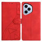 For Honor 400 Pro Global 160.8mm Triangles Embossed Leather Phone Case(Red) - 1