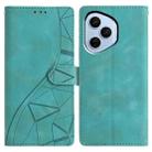For Honor 400 Pro Global 160.8mm Triangles Embossed Leather Phone Case(Green) - 1