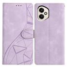 For Honor 400 Global 156.5mm Triangles Embossed Leather Phone Case(Purple) - 1