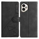 For Honor 400 Global 156.5mm Triangles Embossed Leather Phone Case(Black) - 1