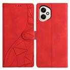 For Honor 400 Global 156.5mm Triangles Embossed Leather Phone Case(Red) - 1