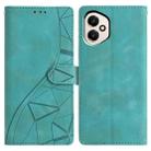 For Honor 400 Global 156.5mm Triangles Embossed Leather Phone Case(Green) - 1