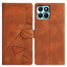 For Honor X6c 4G Triangles Embossed Leather Phone Case(Brown) - 1