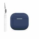 For AirPods 4 Silicone Buckleless Earphone Protective Case with Cleaning Pen(Midnight Blue) - 1
