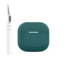 For AirPods 4 Silicone Buckleless Earphone Protective Case with Cleaning Pen(Dark Green) - 1