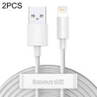 Baseus 2 PCS / Set Simple Wisdom 1.5m 2.4A USB to 8 Pin Fast Charging Data Cable(White) - 1