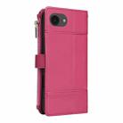 For iPhone 16e Crossbody Strap RFID Blocking Zipper Wallet Leather Phone Case(Red) - 3