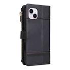 For iPhone 15 Plus Crossbody Strap RFID Blocking Zipper Wallet Leather Phone Case(Black) - 3