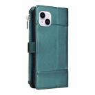 For iPhone 15 Plus Crossbody Strap RFID Blocking Zipper Wallet Leather Phone Case(Green) - 3