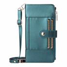 For iPhone 14 / 13 Crossbody Strap RFID Blocking Zipper Wallet Leather Phone Case(Green) - 2