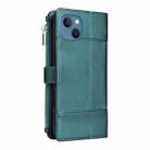 For iPhone 14 / 13 Crossbody Strap RFID Blocking Zipper Wallet Leather Phone Case(Green) - 3