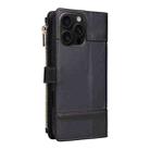 For iPhone 11 Pro Max Crossbody Strap RFID Blocking Zipper Wallet Leather Phone Case(Black) - 3