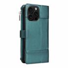 For iPhone 11 Pro Max Crossbody Strap RFID Blocking Zipper Wallet Leather Phone Case(Green) - 3