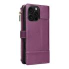 For iPhone 11 Pro Max Crossbody Strap RFID Blocking Zipper Wallet Leather Phone Case(Purple) - 3