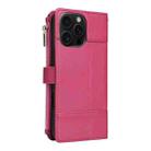 For iPhone 11 Pro Max Crossbody Strap RFID Blocking Zipper Wallet Leather Phone Case(Red) - 3