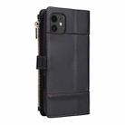 For iPhone 11 Crossbody Strap RFID Blocking Zipper Wallet Leather Phone Case(Black) - 3