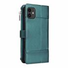 For iPhone 11 Crossbody Strap RFID Blocking Zipper Wallet Leather Phone Case(Green) - 3