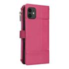 For iPhone 11 Crossbody Strap RFID Blocking Zipper Wallet Leather Phone Case(Red) - 3