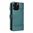 For iPhone 11 Pro Crossbody Strap RFID Blocking Zipper Wallet Leather Phone Case(Green) - 3
