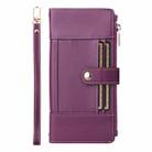 For iPhone 11 Pro Crossbody Strap RFID Blocking Zipper Wallet Leather Phone Case(Purple) - 2