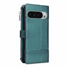 For Google Pixel 9 Pro XL Crossbody Strap RFID Blocking Zipper Wallet Leather Phone Case(Green) - 3