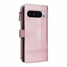 For Google Pixel 10 Pro XL Crossbody Strap RFID Blocking Zipper Wallet Leather Phone Case(Rose Gold) - 3