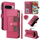 For Google Pixel 10 Pro XL Crossbody Strap RFID Blocking Zipper Wallet Leather Phone Case(Red) - 1